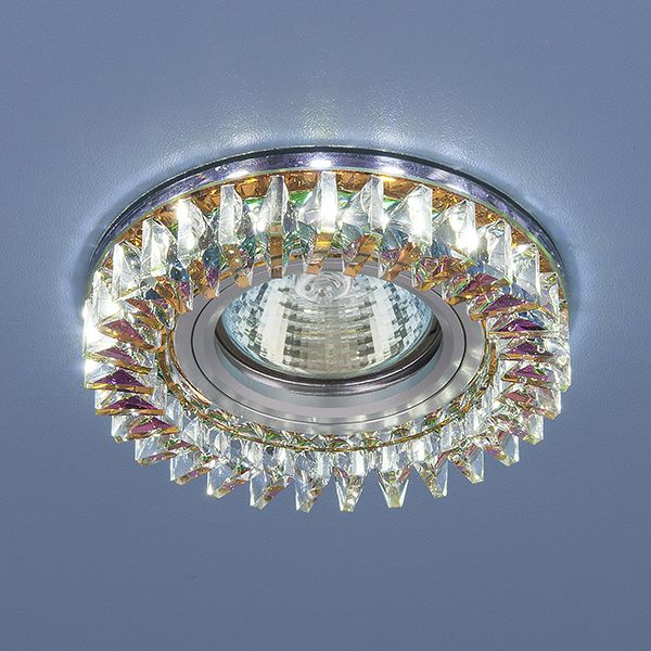 Встраиваемый точечный светильник с LED подсветкой 2216 MR16 MLT/CH мульти/хром