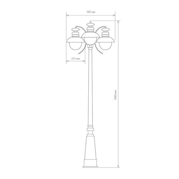 Talli F/3 брауни уличный трехрожковый светильник на столбе GL 3002F/3