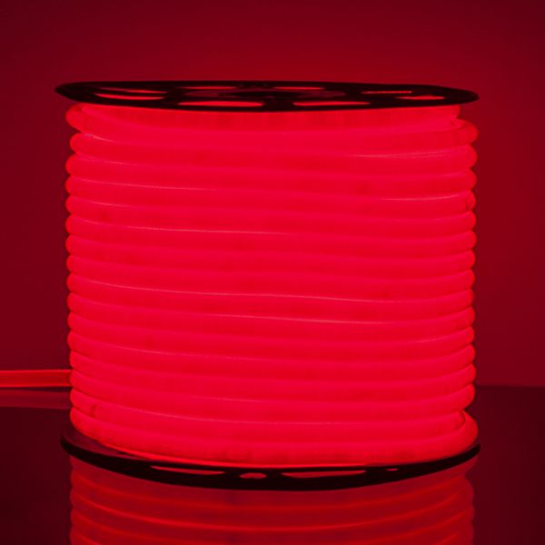 Светодиодный гибкий неон LS002 220V 9.6W 120Led 2835 IP67 круглый красный