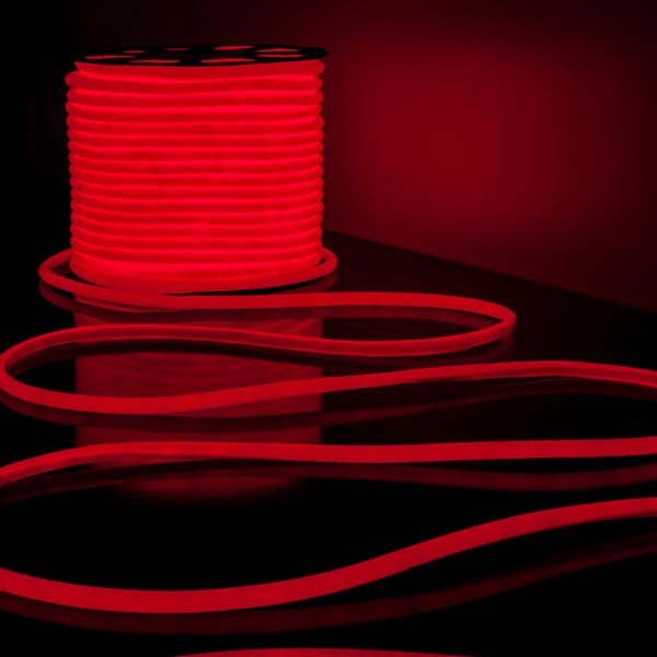 Светодиодный гибкий неон LS002 220V 9.6W 120Led 2835 IP67 круглый красный