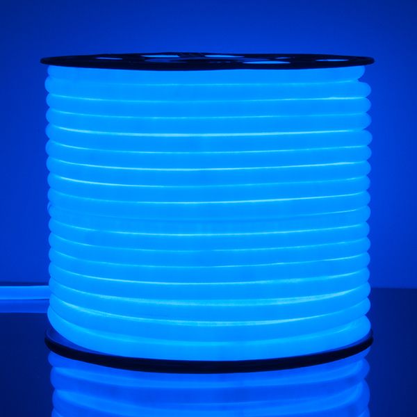 Светодиодный гибкий неон LS002 220V 9.6W 120Led 2835 IP67 круглый синий
