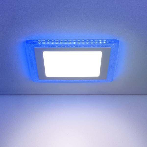 Встраиваемый потолочный светодиодный светильник DLS024 12+6W 4200K Blue