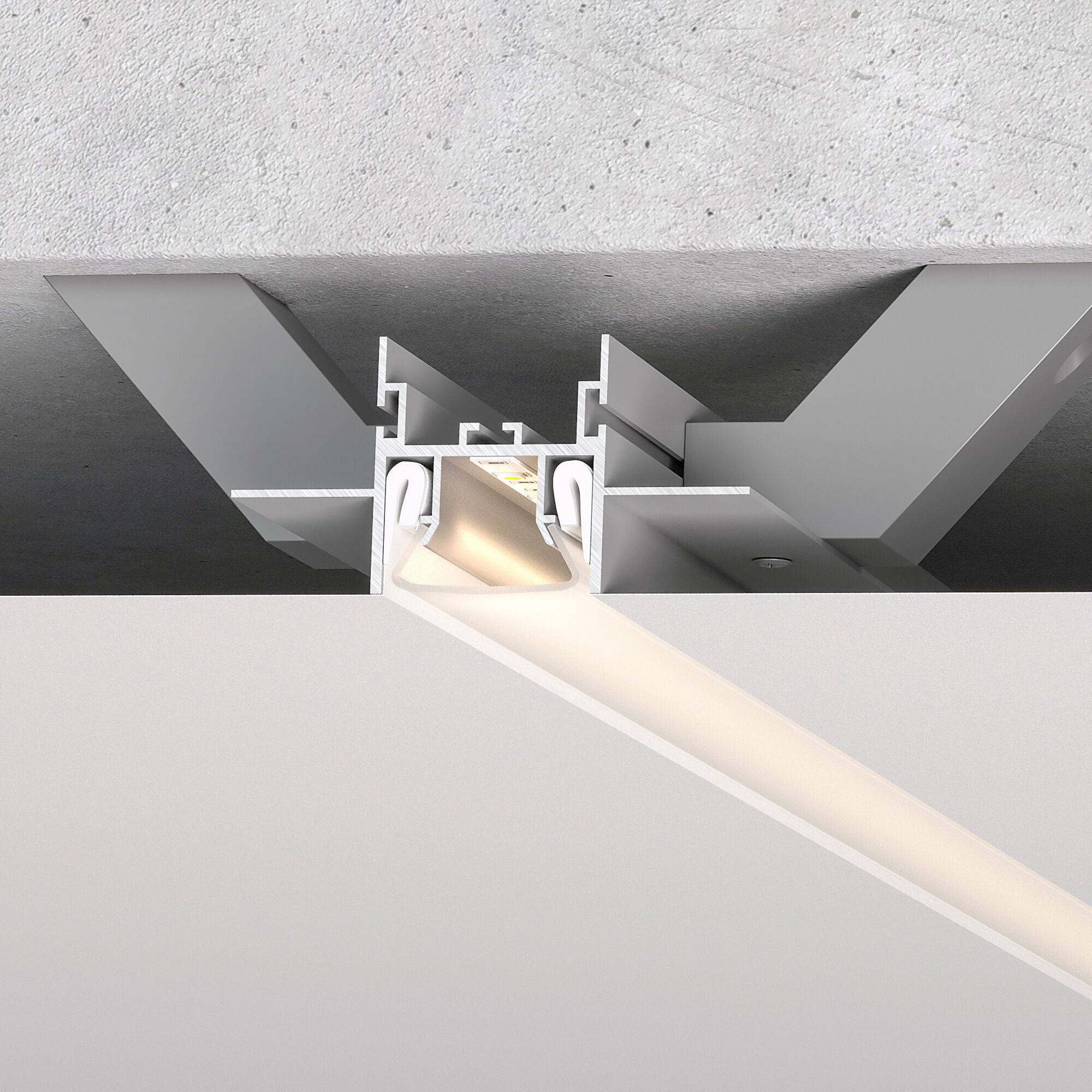 Алюминиевый профиль для натяжного потолка под светодиодную ленту LL-2-ALP023 LL-2-ALP023