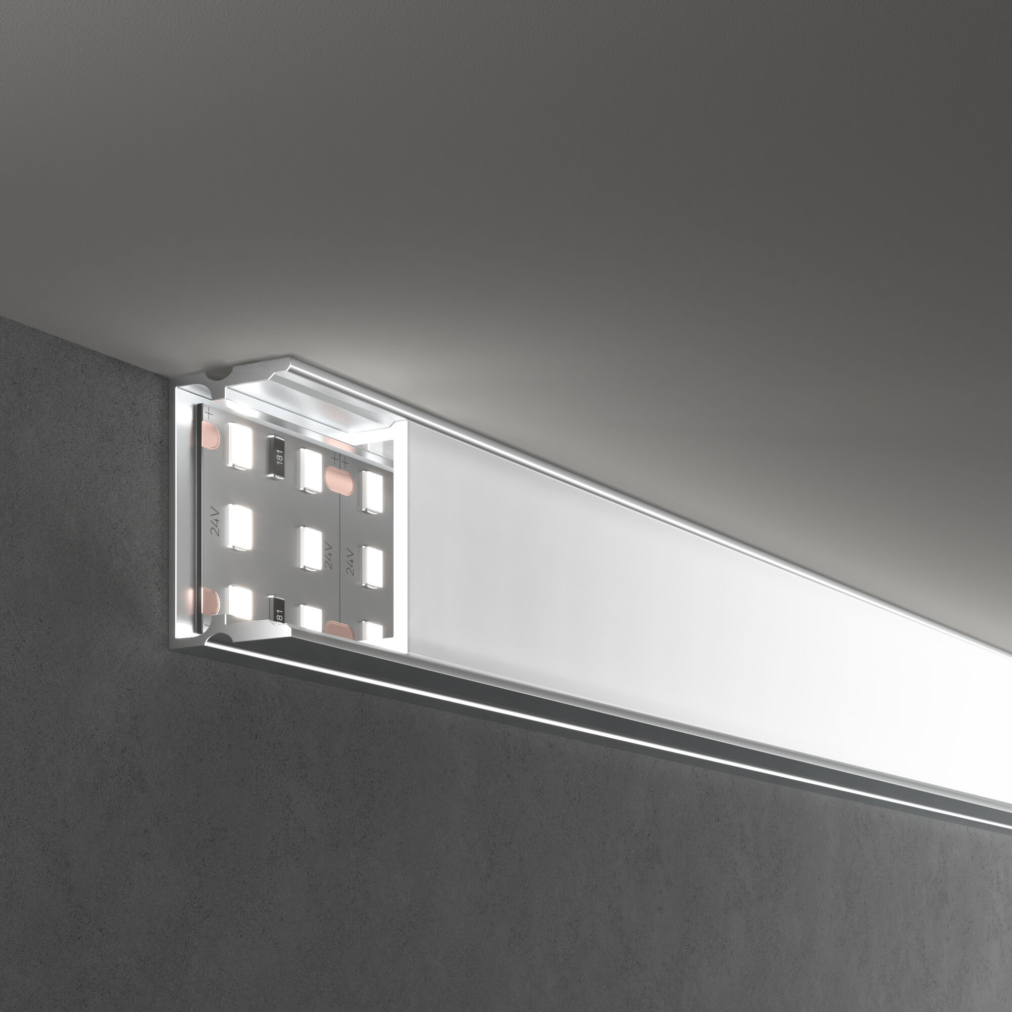 Накладной алюминивый профиль для трехрядной LED ленты (под ленту до 18,5mm) LL-2-ALP018 LL-2-ALP018 LL-2-ALP018