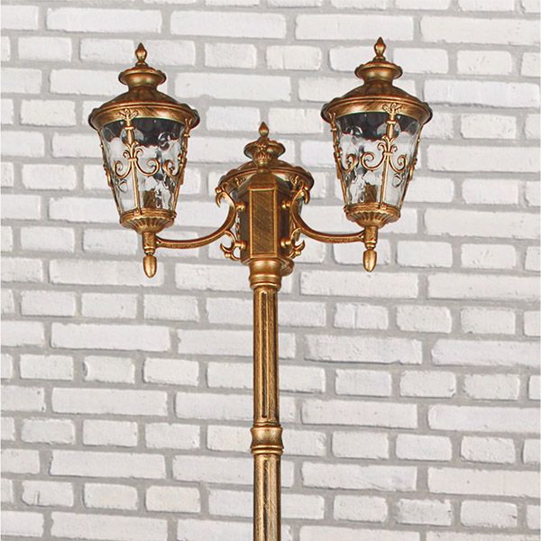 Diadema F/3 черное золото уличный трехрожковый светильник на столбе IP44 GLYF-8046F/3