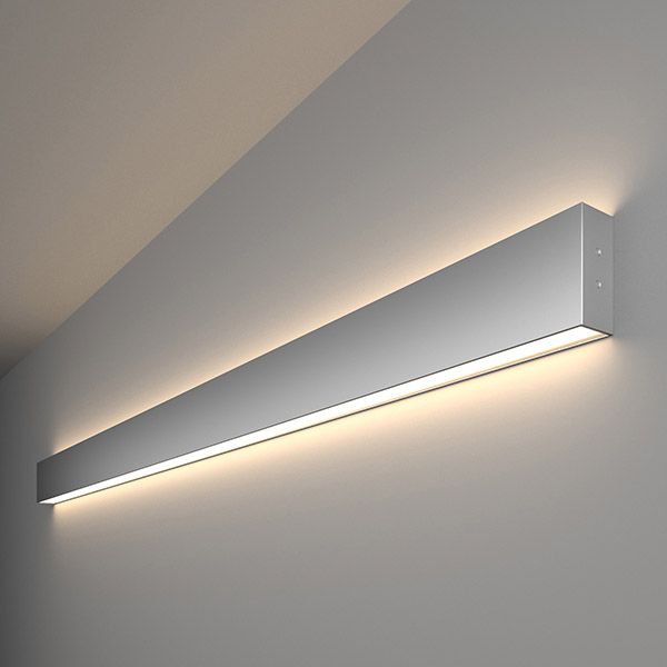 Линейный светодиодный накладной двусторонний светильник 128см 50Вт 4200К серебряный 101-100-40-128