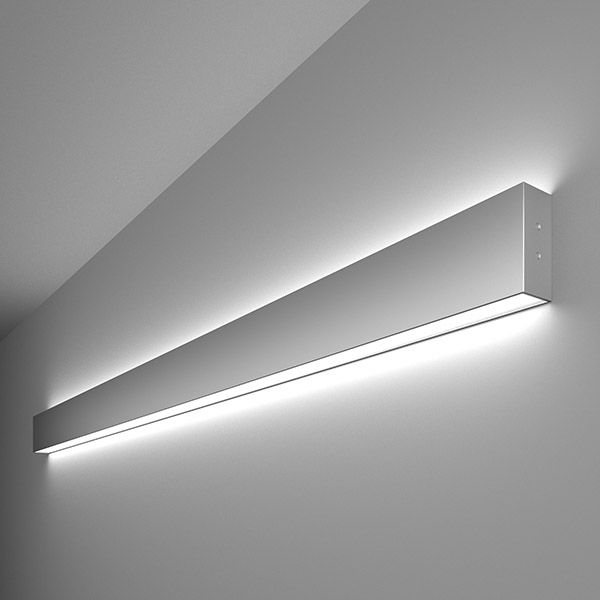 Линейный светодиодный накладной двусторонний светильник 128см 50Вт 6500К серебряный 101-100-40-128