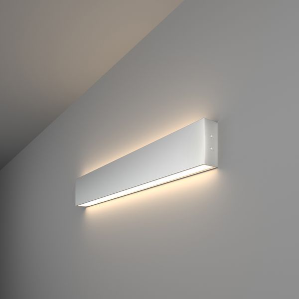 Линейный светодиодный накладной двусторонний светильник 53см 20Вт 4200К серебряный 101-100-40-53