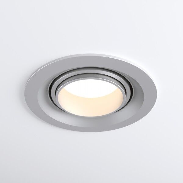 Встраиваемый светодиодный светильник с регулировкой угла освещения Zoom 10W 4200K серебро 9919 LED
