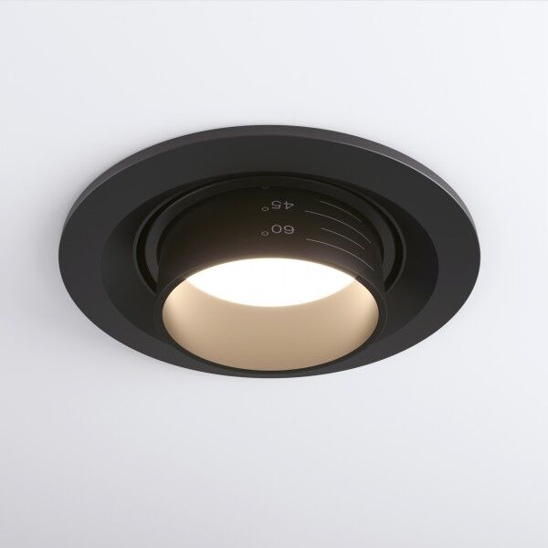 Встраиваемый светодиодный светильник с регулировкой угла освещения Zoom 15W 4200K черный 9920 LED